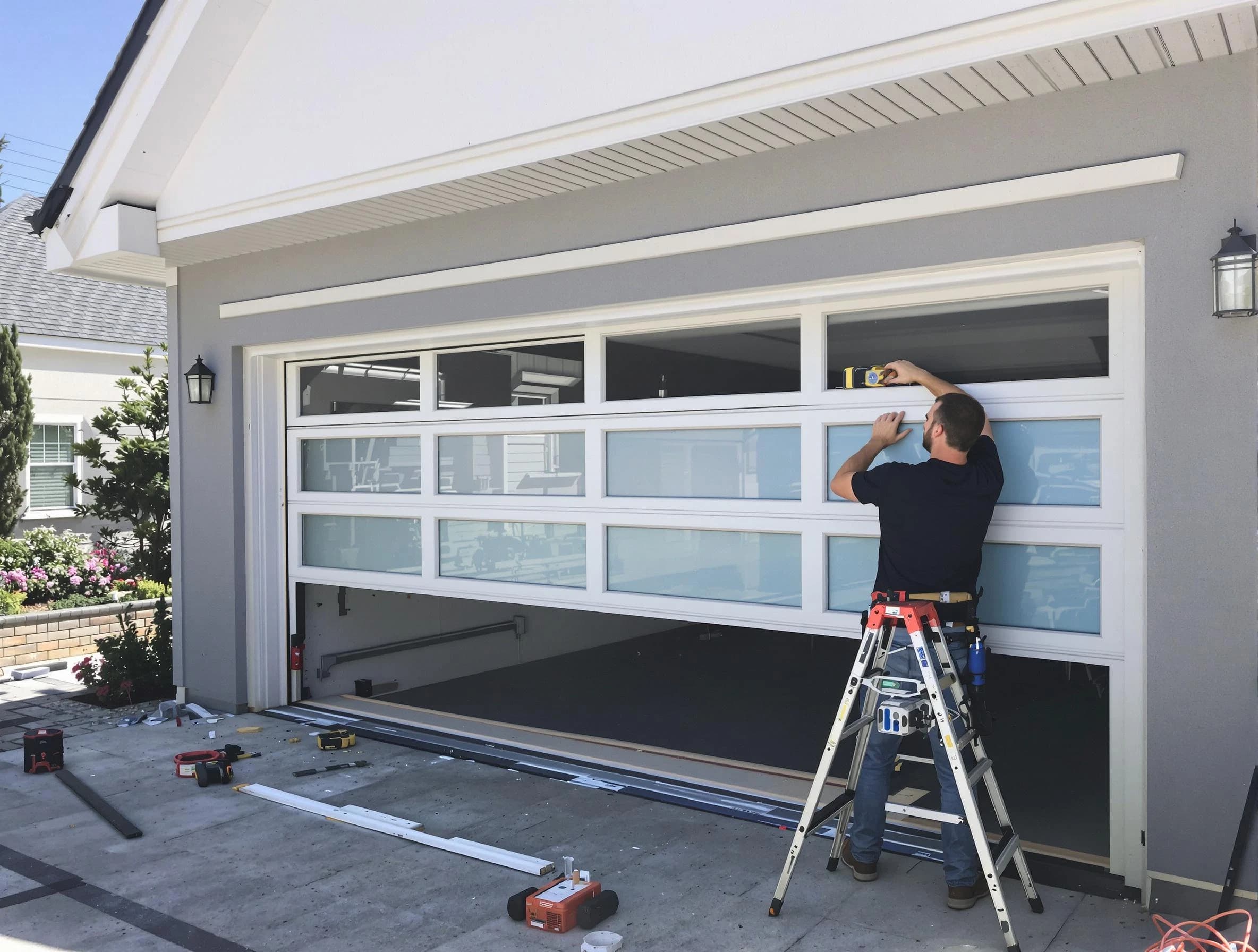 Tarrant Garage Door Repair team performing garage door replacement in Tarrant