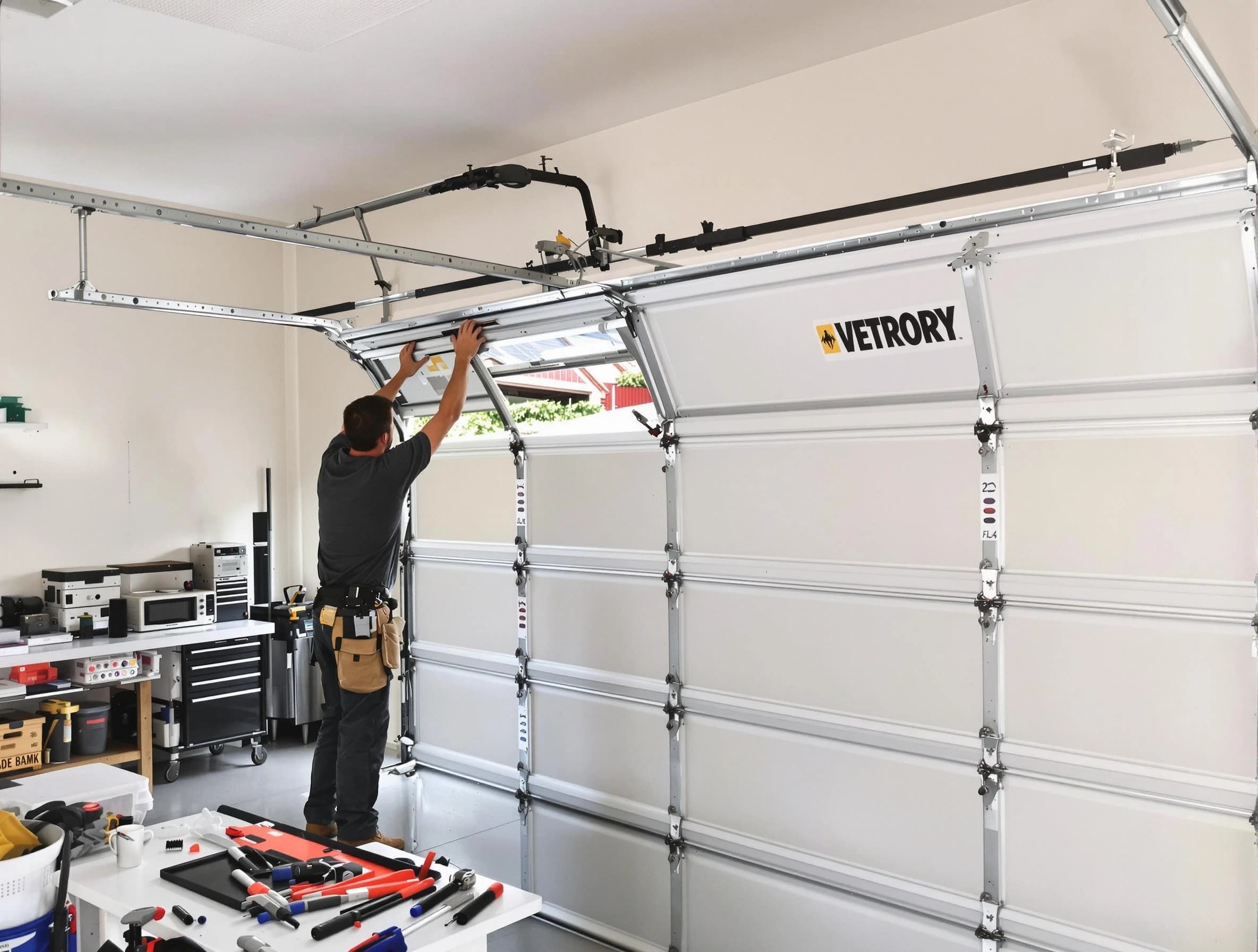 Tarrant Garage Door Repair technician performing section replacement in Tarrant