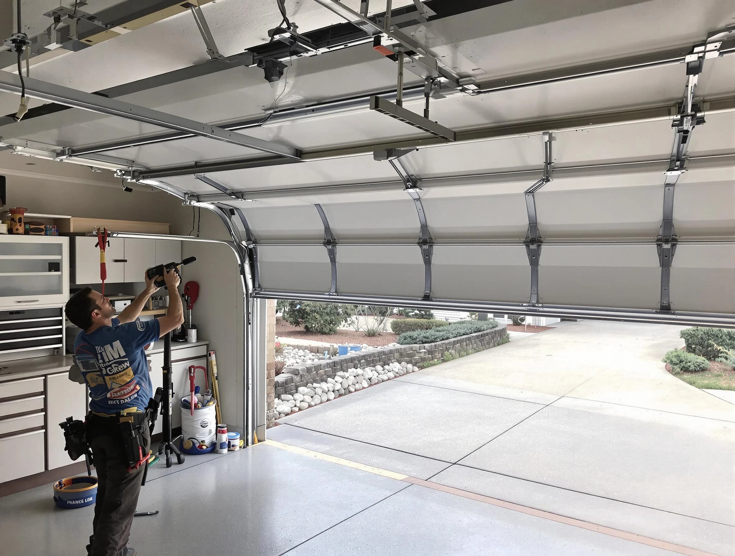 Garage door track repair service by Tarrant Garage Door Repair in Tarrant