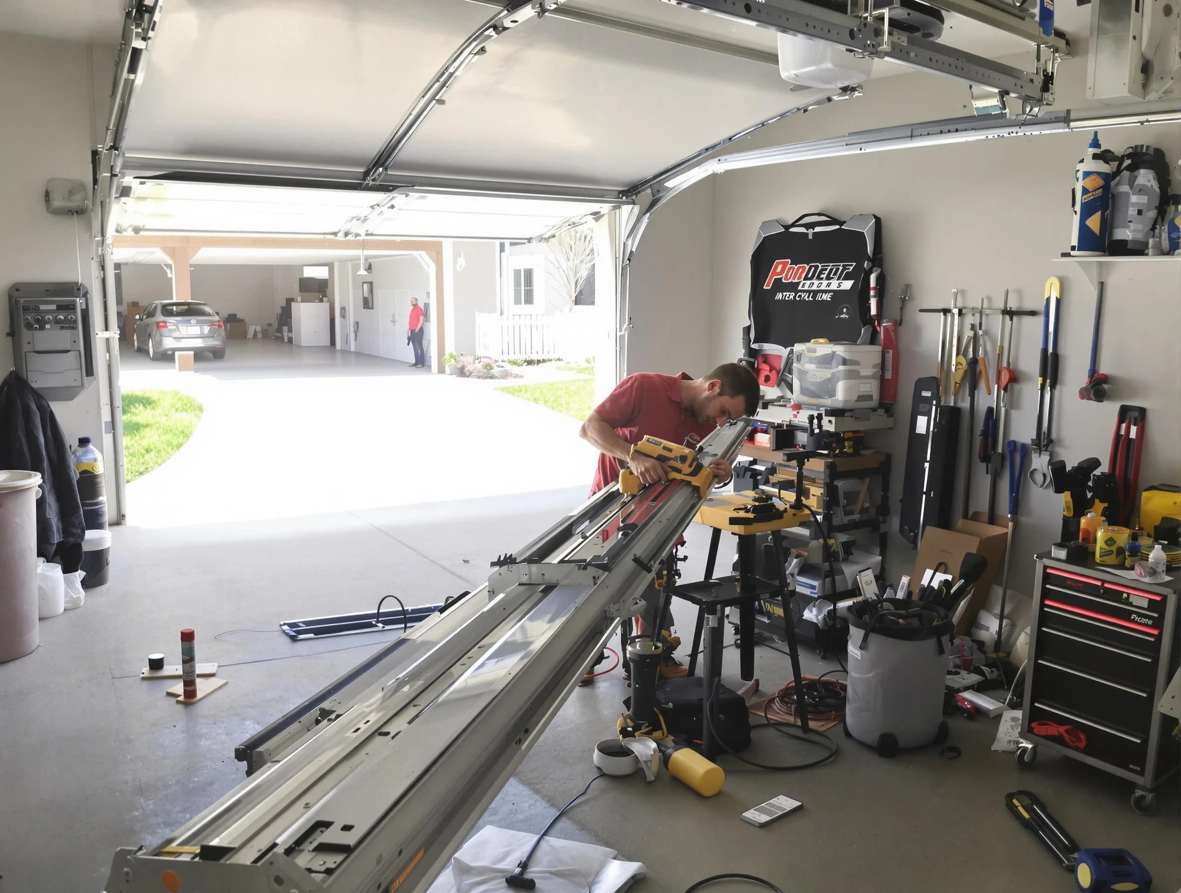 Tarrant Garage Door Repair expert performing track repair in Tarrant