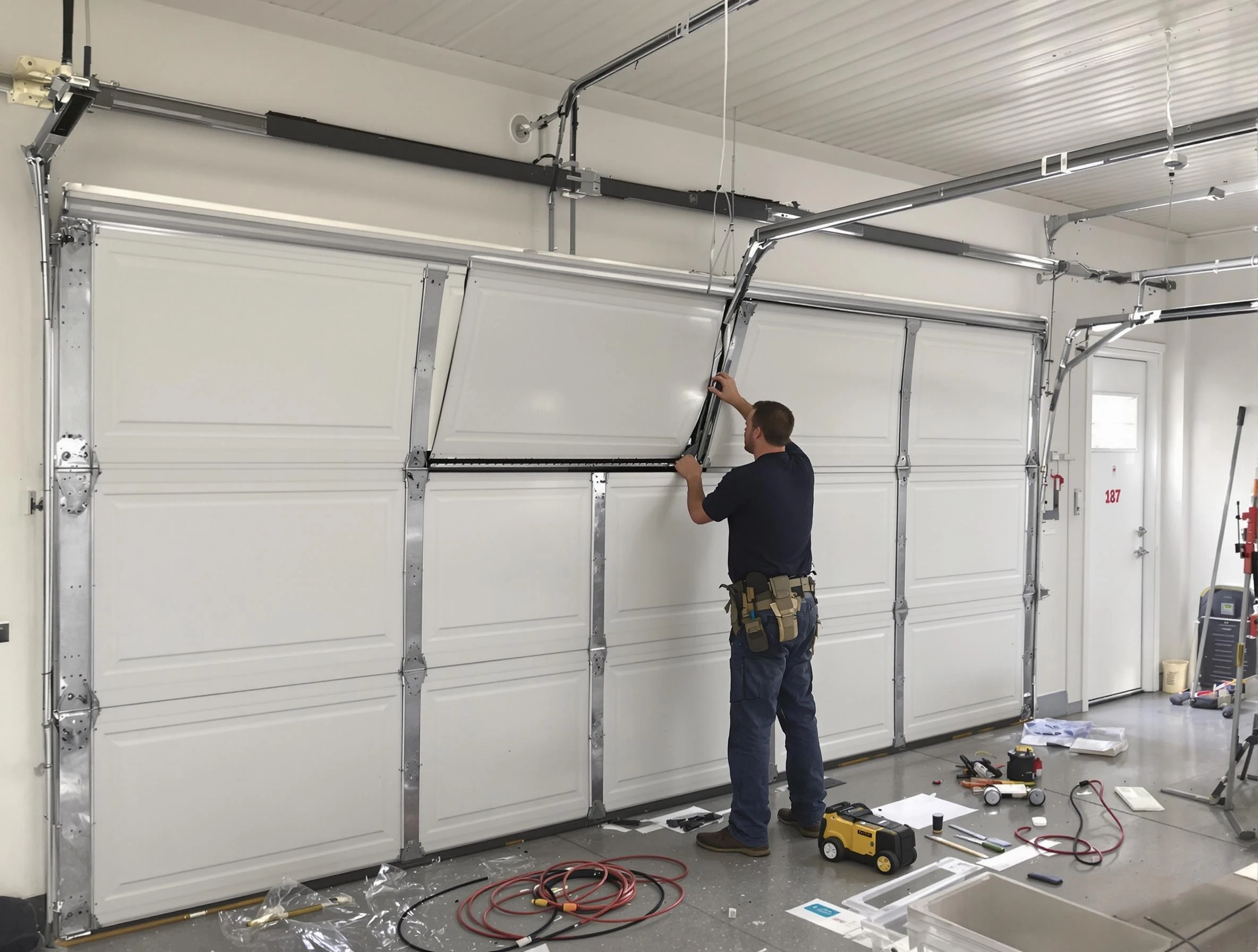 Garage Door Section Replacement in Tarrant