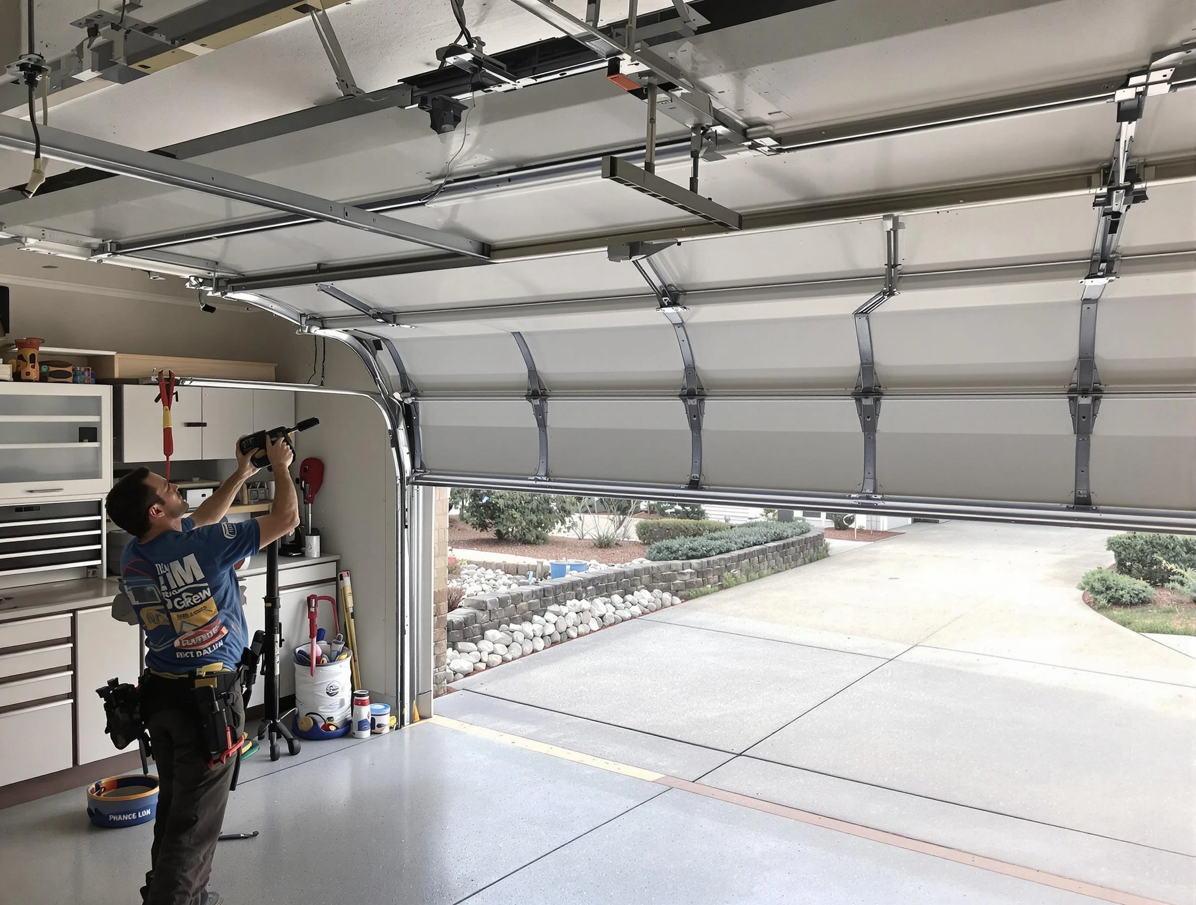 Garage door track repair service by Tarrant Garage Door Repair in Tarrant
